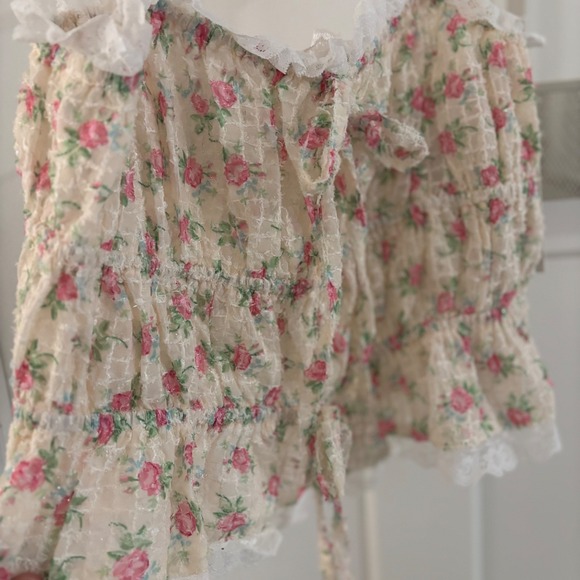 NWT For Love & Lemons Medium Amelia Floral Lace Tank Top Women's Cottagecore - Picture 7 of 7